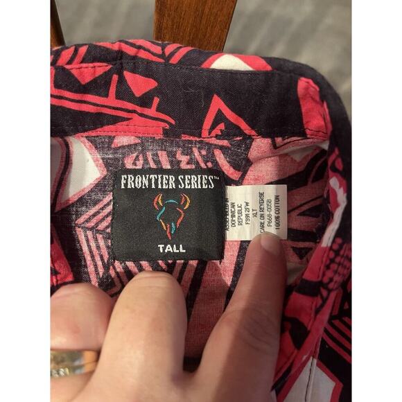 Vintage Frontier Series Shirt Mens Extra Large Tall Western Cowboy Button - Picture 2 of 5